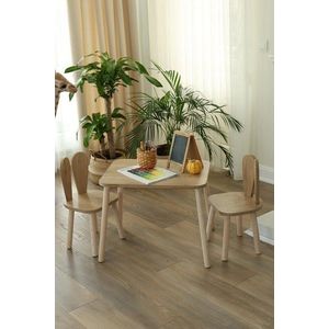 Set masa si scaun pentru copii, Bambini, Bunny One Chair Set, MDF , Maro imagine