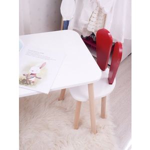 Set masa si scaun pentru copii, Bambini, Bunny One Chair Set, MDF , Rosu/Alb imagine
