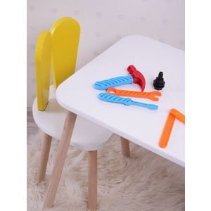 Set masa si scaun pentru copii, Bambini, Bunny One Chair Set, MDF , Galben/Alb imagine