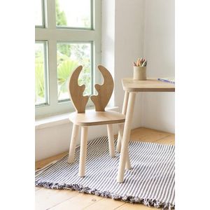 Set masa si scaun pentru copii, Bambini, Deer One Chair Set, MDF , Maro / Alb imagine