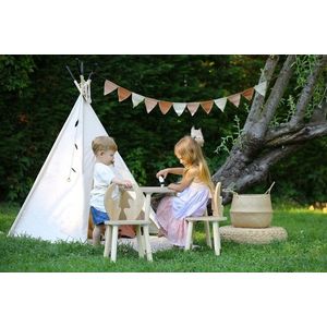 Set masa si scaun pentru copii, Bambini, Deer Two Chair Set, MDF , Maro imagine