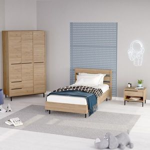 Set dormitor pentru copii, Locelso, ON23-S, PAL, Stejar imagine