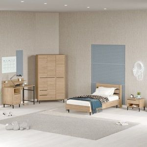 Set dormitor pentru copii, Locelso, ON24-S, PAL, Stejar imagine