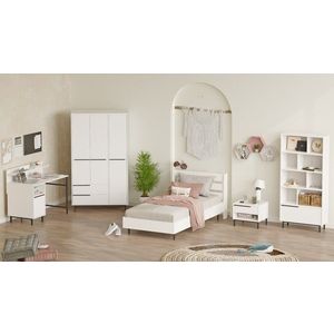 Set dormitor pentru copii, Locelso, ON25-W, PAL, Alb imagine