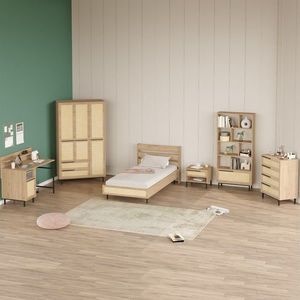 Set dormitor pentru copii, Locelso, ON26-SU, PAL, Stejar imagine