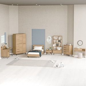 Set dormitor pentru copii, Locelso, ON27-S, PAL, Stejar imagine