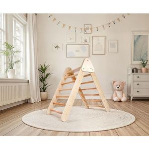 Triunghi de catarare Pikler, Rosewood, BLTYZ-AKTV015, 51x78x84 cm, Placaj, Stejar imagine