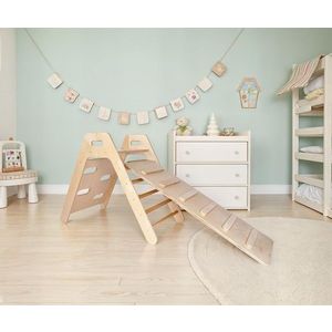 Set triunghi de catarare Pikler, Rosewood, BLTYZ-AKTV058, Placaj, Stejar imagine
