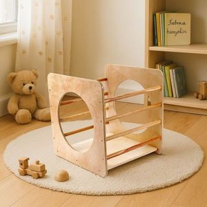 Triunghi de catarare Pikler, Rosewood, BLTYZ-AKTV049, 60x53x53 cm, Placaj, Stejar imagine