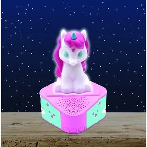 Boxa cu lumini de noapte pentru copii Unicorn, LEXIBOOK, 21x16x16 cm, plastic/cauciuc, roz imagine