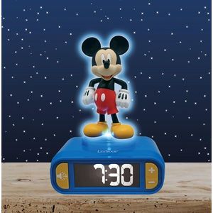 Ceas desteptator cu lumina 3D pentru copii Mickey Mouse, LEXIBOOK, 20x15x10 cm, plastic/cauciuc, multicolor imagine