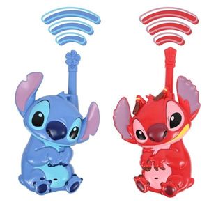 Set 2 statii Walkie-Talkie Disney Stitch, LEXIBOOK, 6.8x4.4x16.6 cm, plastic, albastru/rosu imagine