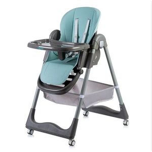 Scaun de masa pentru bebelusi cu inaltime reglabila, U-Grow, 53.5x20.5x62 cm, piele ecologica/textil, albastru/gri imagine