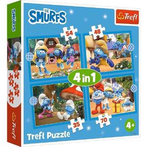 Puzzle 4 in 1: Satul Strumfilor imagine