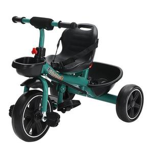 Tricicleta copii 2 - 6 ani, Verde, Suport picioare, Sezut reglabil imagine