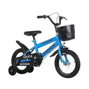 Bicicleta pentru copii cu roti ajutatoare si frane, 16 inch, Albastru imagine