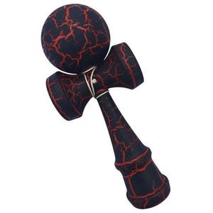 Kendama profesionala, Bila din lemn, Negru/Rosu imagine