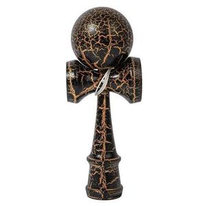 Kendama Crack, Flippy, din Lemn, 18 cm, +14 Ani, Diametru Bila 6 cm, Model Crapat, Negru imagine