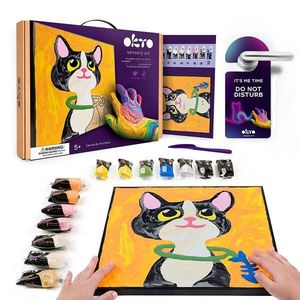 Set creativ - Sensory Art - Pictura 3D cu argila usoara - Pisica | Okto Clay imagine