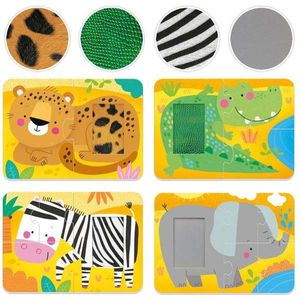4 Puzzleuri tactile - Animale din salbaticie | Headu imagine