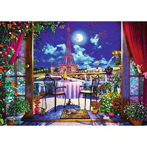 Puzzle 1000 piese - Tea Time - Parisul in lumina lunii | Trefl imagine
