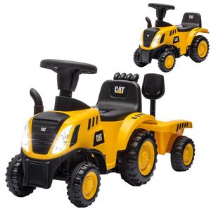 AIYAPLAY Camion, Excavator Jucărie pentru Copii 12-36 Luni cu Cupă și Remorcă Integrate, 91x29x44 cm, Galben | Aosom Romania imagine