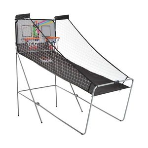 HOMCOM Coș de Baschet cu Panou LED, Pompă, 2 Coșuri, 4 Mingi și 8 Moduri de Joc, 205x110x205 cm, Negru | Aosom Romania imagine