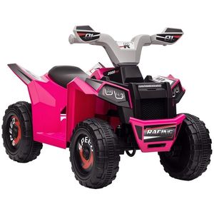 HOMCOM Quad electric pentru copii vehicul cu baterie 6V cu mers înainte și înapoi 70L x 41, 5l x 48, 5H cm Roz | Aosom Romania imagine