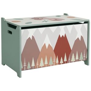 ZONEKIZ Cutie de depozitare, cutie de jucării, capac, design drăguț, Verde | Aosom Romania imagine