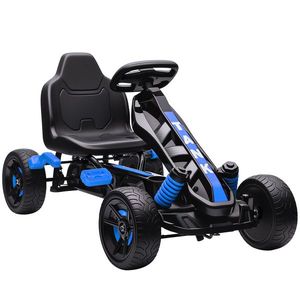 AIYAPLAY Kart cu pedale pentru copii, karting copii 3-6 ani cu ambreiaj automat, frână, roți EVA antiderapante, albastru | Aosom Romania imagine