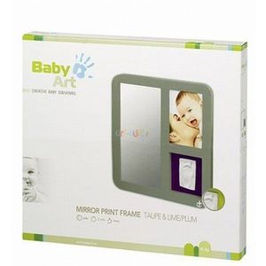 Rama cu amprenta si oglinda Baby Art taupe imagine