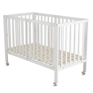 Patut pliabil din lemn pentru copii Cangaroo Nova 124.5x65x86 cm, somiera reglabila pe 3 nivele de inaltime, 4 roti cu sistem de blocare, materiale si vopsele sigure imagine
