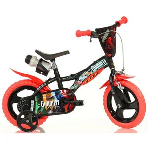 Bicicleta pentru copii Dino Bikes Gormiti 2-4 ani, roti 12 inch, roti ajutatoare, aparatori pentru lant si roti, bidon pentru apa imagine