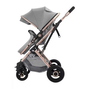 Carucior 2in1 transformabil KikkaBoo Scarlett Light Grey, cadru din aluminiu anodizat, sistem dublu suspensii, sezut reversibil, husa picioare si geanta incluse imagine