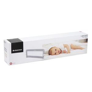 Bariera de protectie pentru pat copii KikkaBoo I am Safe Grey 120 cm, fixare stabila, rabatabila, potrivita pentru saltele de la 12-20 cm, colturi rotunjite, material textil de inalta calitate imagine