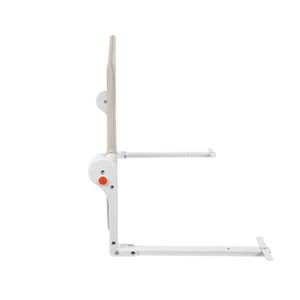 Bariera de protectie pentru pat copii KikkaBoo I am Safe Beige 120 cm, fixare stabila, rabatabila, potrivita pentru saltele de la 12-20 cm, colturi rotunjite, material textil de inalta calitate imagine