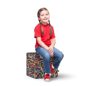 Taburet Updeco cub L Confetti fundal negru imagine