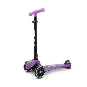 Trotineta pliabila Milly Mally Sparky Violet, roti din silicon cu led, platforma iluminata, greutate admisa 50 kg imagine