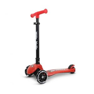 Trotineta pliabila Milly Mally Sparky Red, roti din silicon cu led, platforma iluminata, greutate admisa 50 kg imagine