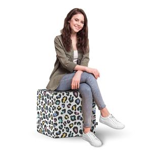 Taburet Updeco cub XL Leopard pastel imagine