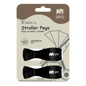 Set 2 cleme multifunctionale pentru carucior Sipo Negru imagine