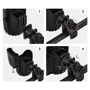 Suport 2 in 1 pentru pahar si telefon Sipo Negru universal imagine