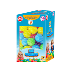 Set educativ 100 bile colorate cutie 7 cm imagine