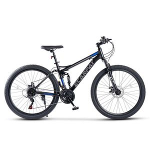 Bicicleta MTB Full-Suspension E-Carpat E2760A NegruGriAlbastru, roti 27.5 inch, inaltime utilizator 160-175 cm, greutate suportata 100 kg imagine