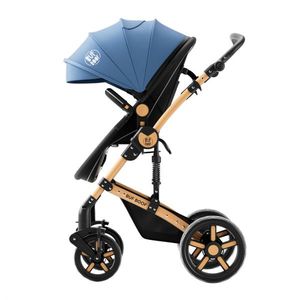Carucior pentru copii Buf Boof A1 Deluxe Blue 2 in 1 reversibil 0-36 luni, cadru din aluminiu, amortizoare, accesorii incluse imagine