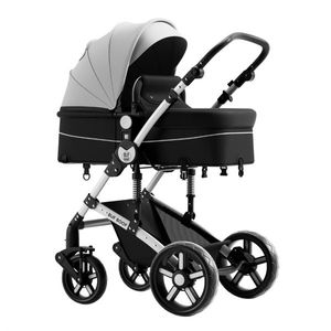 Carucior pentru copii Buf Boof A1 Deluxe Black White 2 in 1 reversibil 0-36 luni, cadru din aluminiu, amortizoare, accesorii incluse imagine