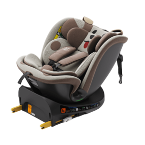 Scaun auto Buf Boof B-Joy Deluxe BrownDog iSize cu isofix, pozitie somn 155 grade, rotativ 360 grade, 40-150 cm imagine