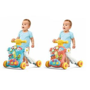 Antepremergator pentru copii, Malplay green, cu panou educativ-interactiv detasabil, telefon, angrenaje rotative, roti antiderapante, ghidon inaltime ajustabila, 50 x 46 x 44 cm imagine