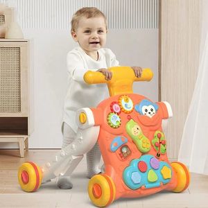Antepremergator pentru copii, Malplay orange, multifunctional 3in1, cu panou educativ-interactiv detasabil, telefon, angrenaje rotative, roti antiderapante, ghidon inaltime ajustabila, dimensiune 44 x 48 x 48 cm imagine