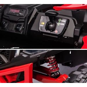 Masinuta electrica pentru copii Buggy Army 24V cu tractiune 4x4, transmisie automata cu 3 viteze, lumini led fataspate, intrare mp3, aux, usb, bluetooth, roti eva moi imagine